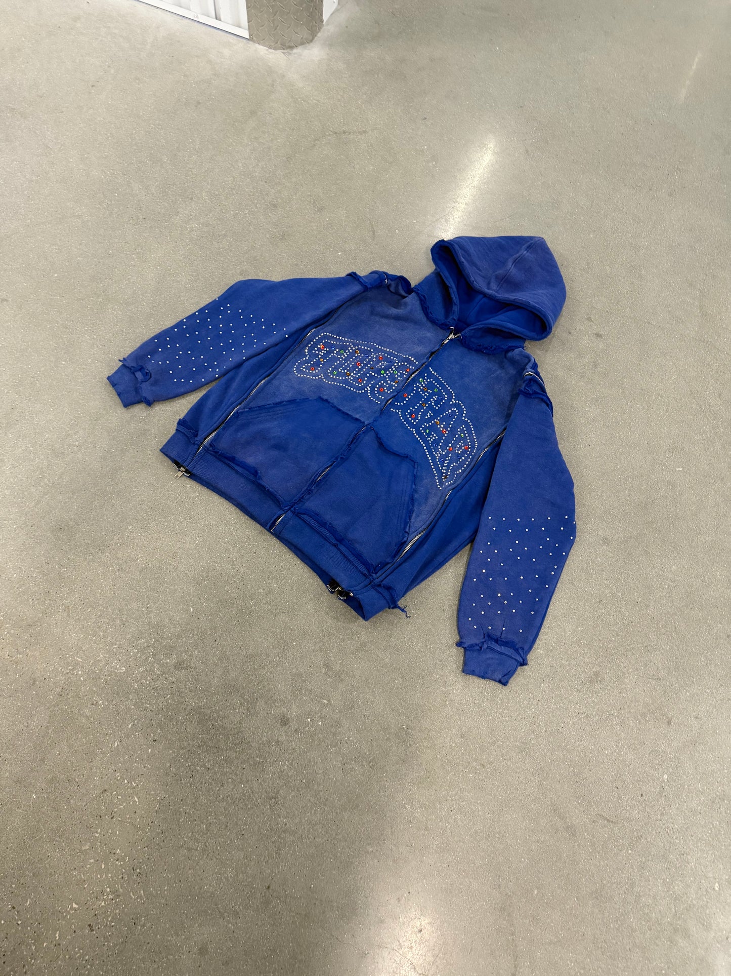 “RHINESTONE TRIPLE ZIP”(Blue)