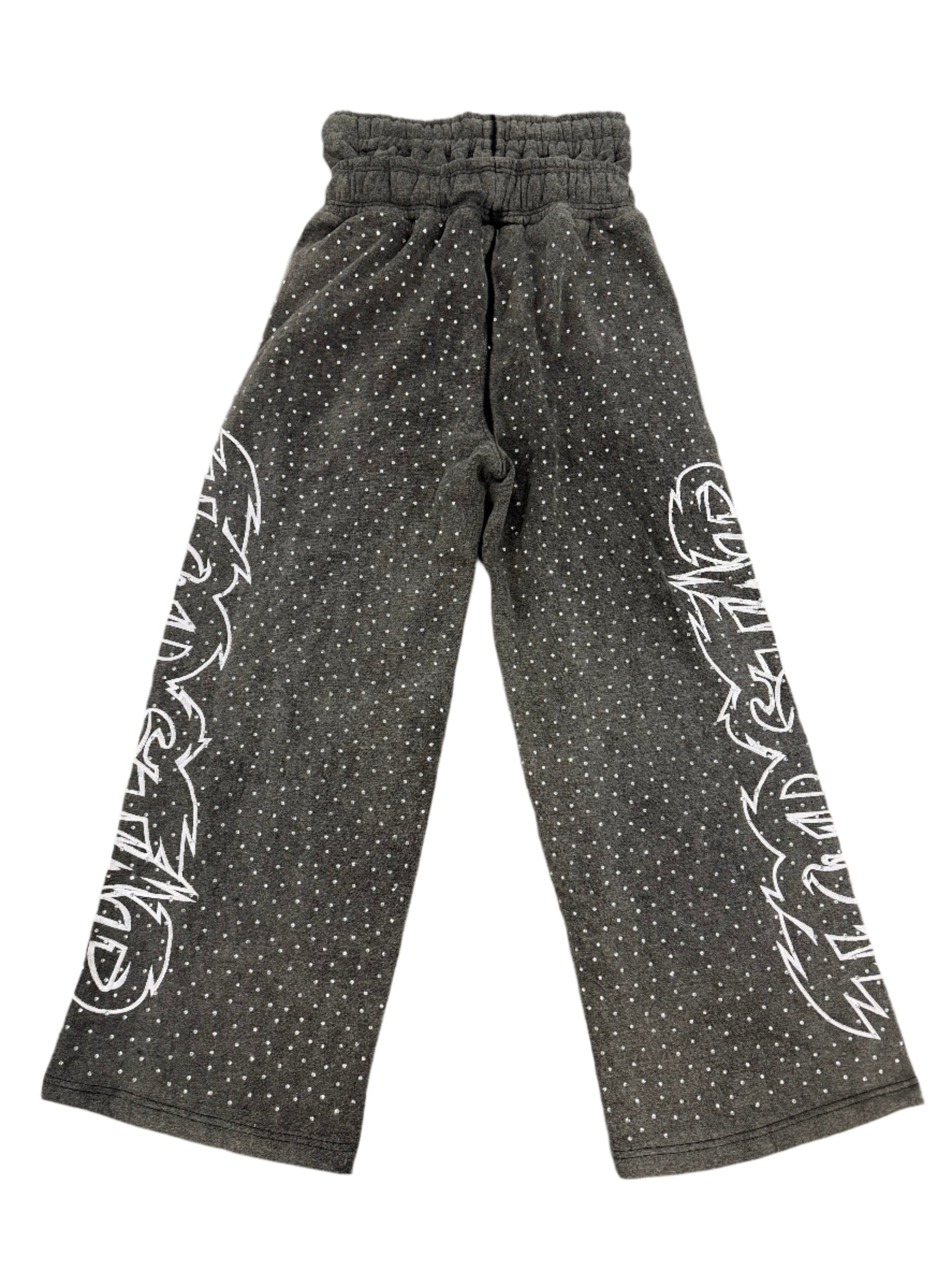"Double Waisted Rhinestone Sweats"(Black)