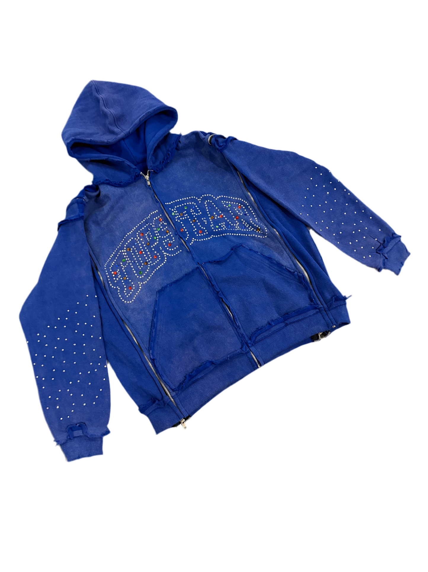 “RHINESTONE TRIPLE ZIP”(Blue)