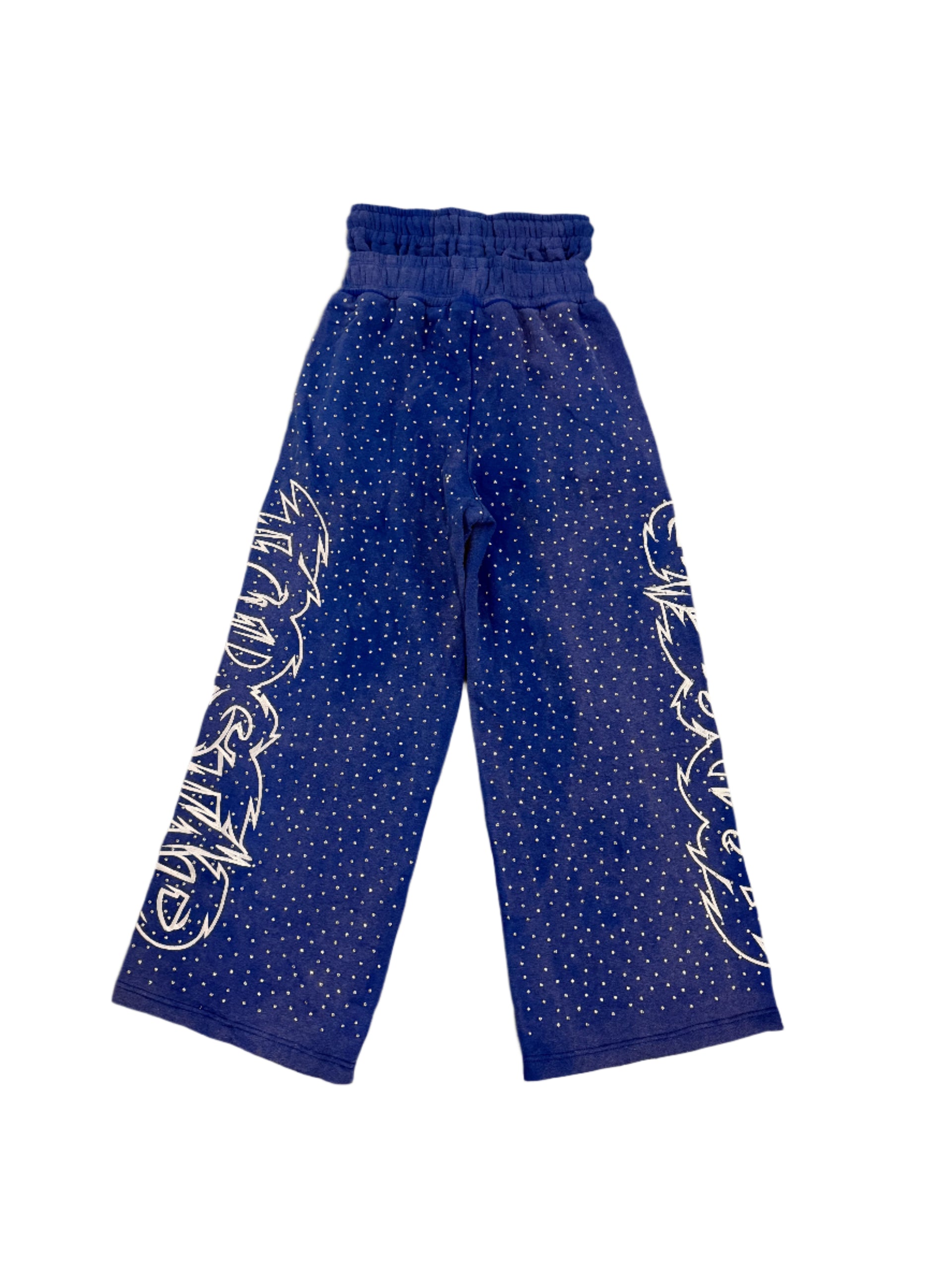 "Double Waisted Rhinestone Sweats"(Blue)