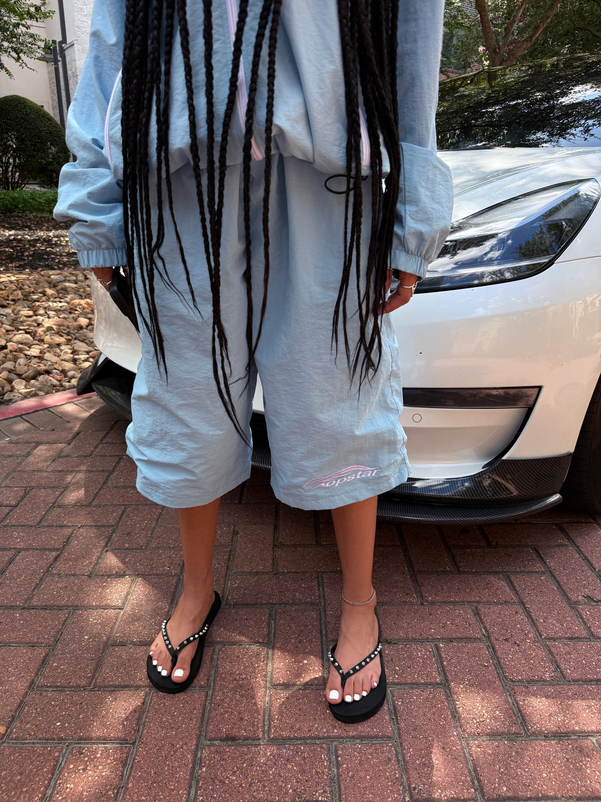 Windbreaker 3/4 Shorts Blue