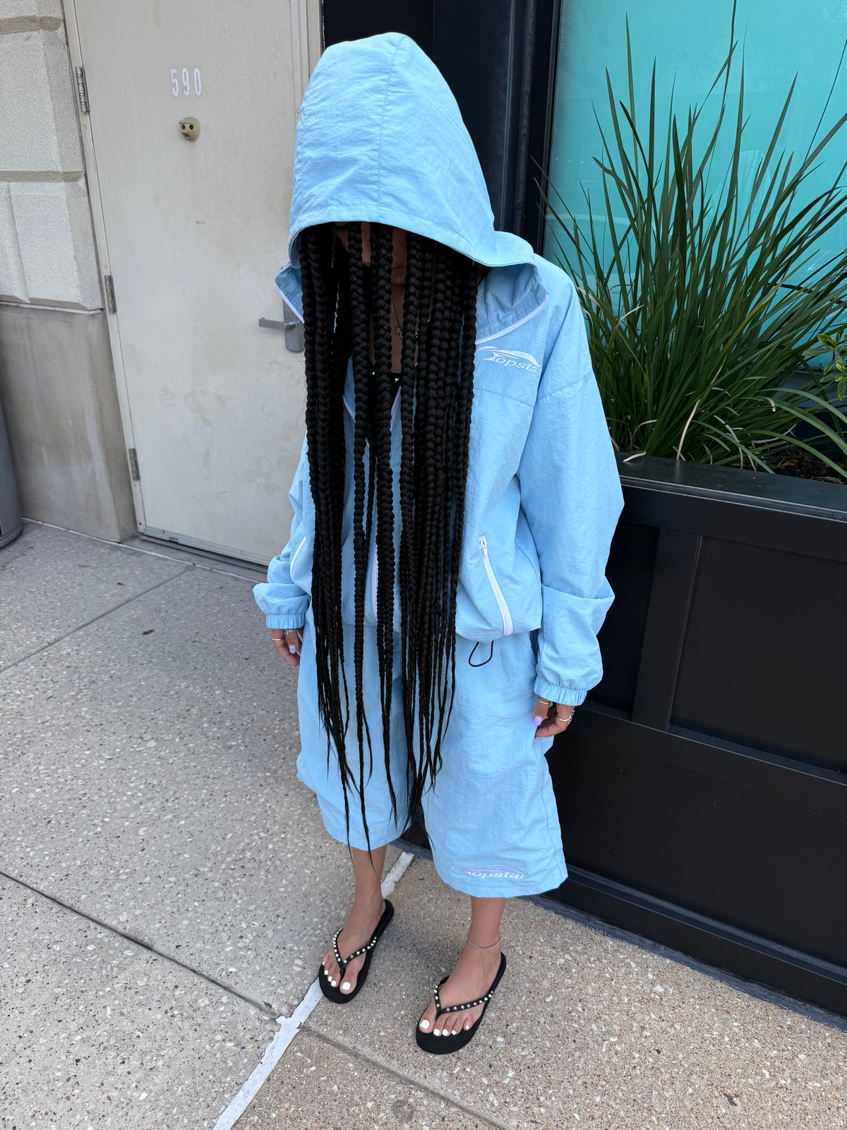 Windbreaker 3/4 Shorts Blue