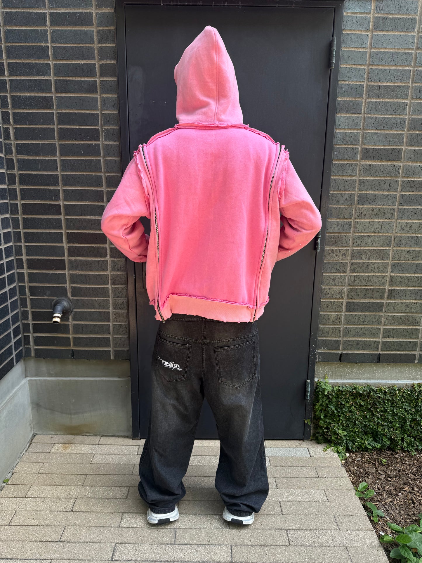“RHINESTONE TRIPLE ZIP”(Pink)